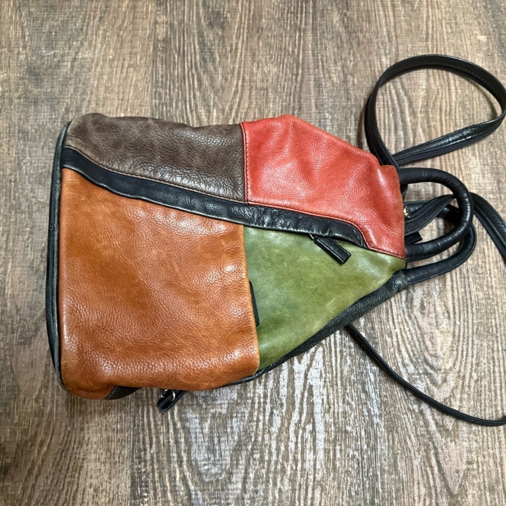 Vintage JBE GUC Colorful Leather Patchwork Backpack - Picture 13 of 16